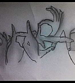 SHRAEY'S NAME WITH FINGERS